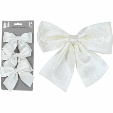 JK Home Décor - Bow Velvet S/3 White