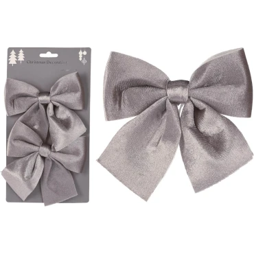 JK Home Décor - Bow Velvet S/2 Grey