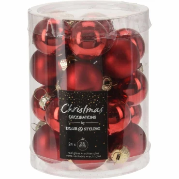 JK Home Décor - Μπάλα Γυάλινη Κόκκινη 2.5cm S/24