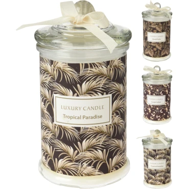 JΚ Home Décor - Κερί σε Βαζάκι Γυάλινο 3Σχδ 10x18cm