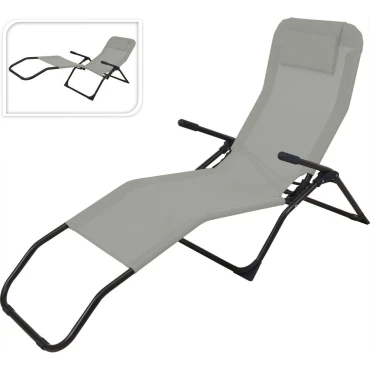 JΚ Home Décor - Καρέκλα Lounge Μεταλλική Γκρι 158cm
