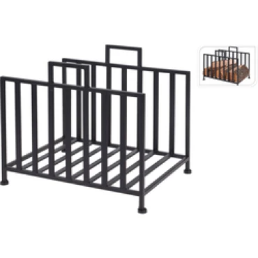 JΚ Home Décor - Βάση Μεταλλική Μαύρη για Ξύλα 41x31x35cm