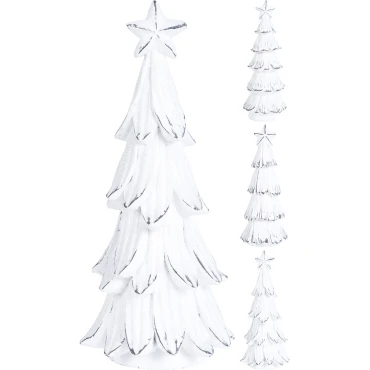 JK Home Décor - Δέντρο Επιτραπέζιο Κεραμικό Λευκό 3Σxδ 8.2x20cm