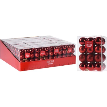 JK Home Décor - Μπάλα Πλαστική Κόκκινη 3Σxδ S/24 3cm