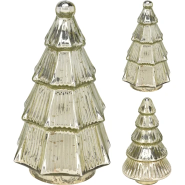 JK Home Décor - Δέντρο από Γυαλί Χρυσό 11x19cm 2Σχδ