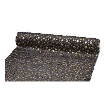JΚ Home Décor - Ύφασμα Γουνακι Star Μαύρο 50cmX3m
