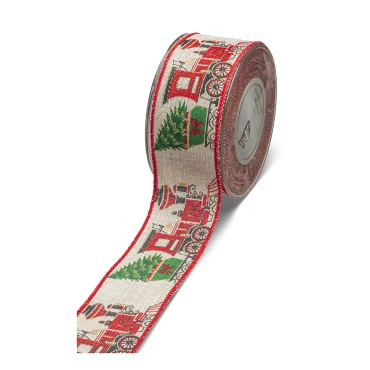 JΚ Home Décor - Κορδέλα Christmas Train 5.5cmX9.10m