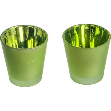 JΚ Home Décor - Κηροπηγιο Γυάλινο Πράσινο S/2 6x6cm