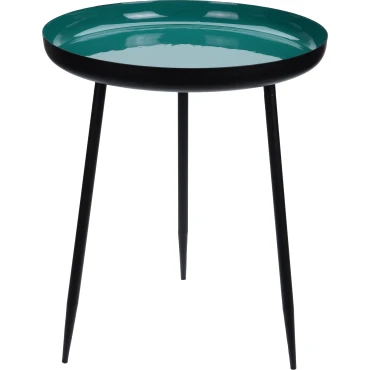 JΚ Home Décor - Τραπέζι Μεταλλικό Μαύρο Με Πράσινο Χρώμα Εσωτερικα 41x32x49cm