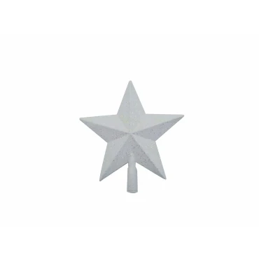 JK Home Décor - Glitter Star Tree Topper 15cm White