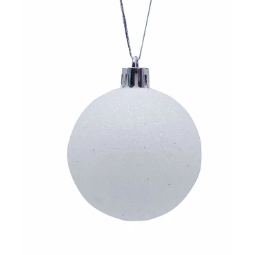 JK Home Décor - Glitter Ball S/6 8cm White