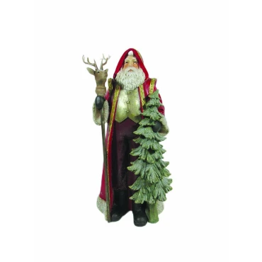 JK Home Décor - Santa Claus with Tree Polyresin 25x21x50cm
