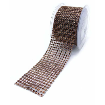 JΚ Home Décor - Κορδέλα Χρυσό-Μαύρο Diamond Choker 6cmX4.5m