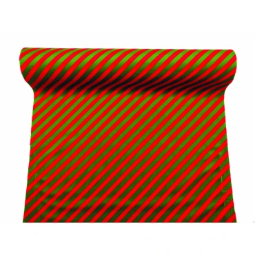 JΚ Home Décor - Ύφασμα Κόκκινο-Πράσινο Velvet With Backing Parallel 50cmX3m
