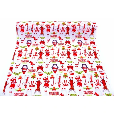JΚ Home Décor - Ύφασμα Λευκό Microfibra Christmas Feast 48cmX5m