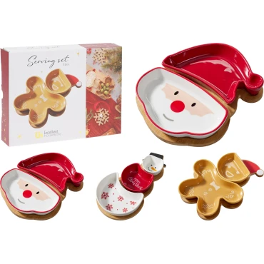 JK Home Décor - Βάση για Μπώλ Χριστουγέννων 26x14cm 3Σχδ S/3