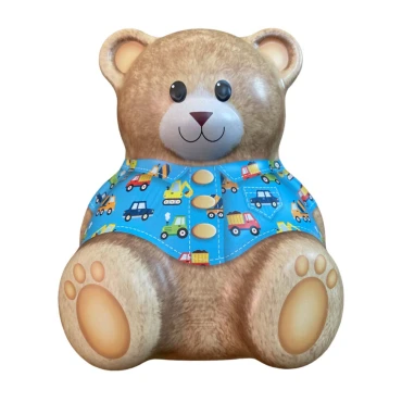 JK Home Décor - Κουτί Μεταλλικό Αρκουδάκι με Μπλε 13.5x9x16cm