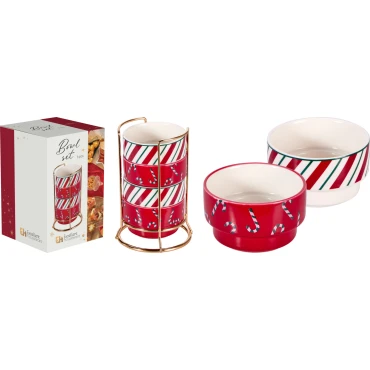 JK Home Décor - Βάση με Μπώλ Χριστουγέννων 8x5cm S/5