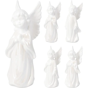 JK Home Décor - Άγγελος από Πορσελάνη Λευκό 5x15cm 4Σχδ