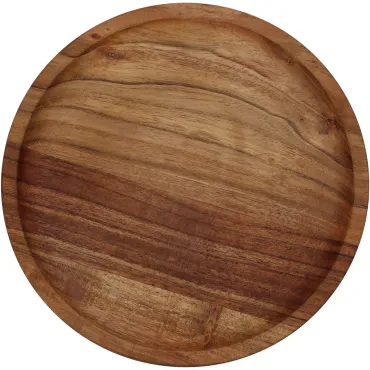 JΚ Home Décor - Πιατέλα Ξύλινη Καφέ 25.4x25.4x2.5cm