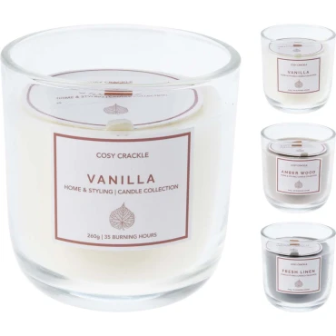 JK Home Décor - Κερί Αρωματικό Cosy Crackle σε Γυαλί 9x9.5cm 3Σχδ