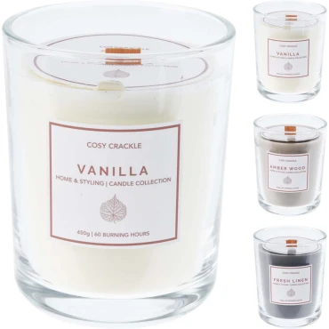 JK Home Décor - Κερί Αρωματικό Cosy Crackle σε Γυαλί 10x12.5cm 3Σχδ