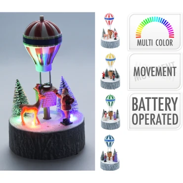 JK Home Décor - Χριστουγεννιάτικο σκηνικό LED 17cm 4Σχδ