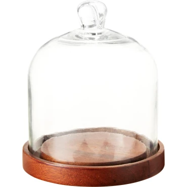 JK Home Décor - Καμπάνα για Γλυκό από Γυαλί & Mango 18x15cm