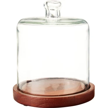 JK Home Décor - Καμπάνα για Γλυκό από Γυαλί & Mango 18x20cm