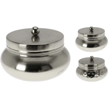 JK Home Décor - Μπιζουτιέρα από Μέταλλο Ασημί 10x7cm 2Σχδ