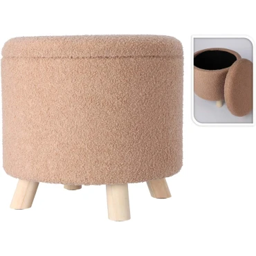 JK Home Décor - Storage Stool Teddy Beige 40cm
