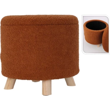 JK Home Décor - Storage Stool Teddy Brown 40cm