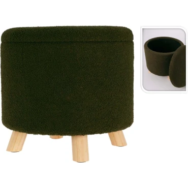JK Home Décor - Storage Stool Teddy Green 40cm