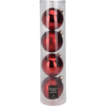 JK Home Décor - Μπάλα Γυάλινη Κόκκινη 10cm S/4