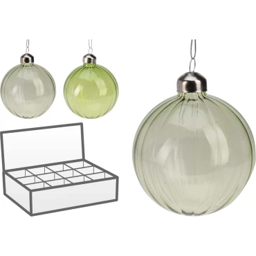 JK Home Décor - Μπάλα Γυάλινη Πράσινη 10cm 2Σχδ