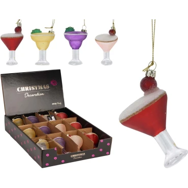 JK Home Décor - Στολίδι Margarita από Γυαλί 9cm 4Σχδ