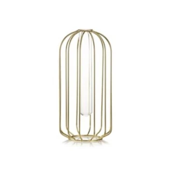 JΚ Home Décor - Βάζο Μεταλλικό με Σωλήνα 12.5x25cm