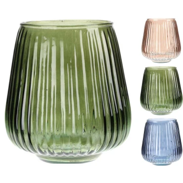JK Home Décor - Βάζο από Γυαλί 16.5x18.5cm 3Σχδ