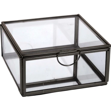 JΚ Home Décor - Κουτί Terrarium Μαύρο 13x6cm
