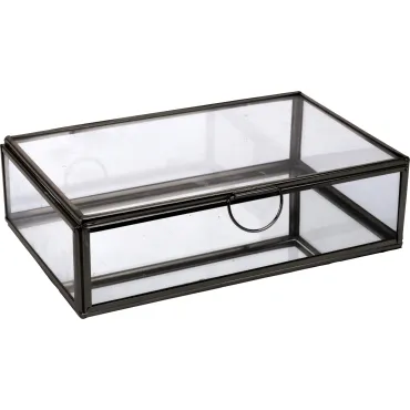 JΚ Home Décor - Κουτί Terrarium Μαύρο 20x13cm
