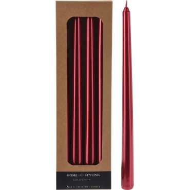 JK Home Décor - Κερί Δείπνου Κόκκινο 30cm S/4