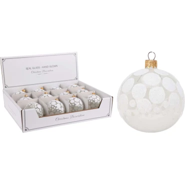 JK Home Décor - Μπάλα Γυάλινη με Τελείες 8cm