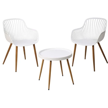 JK Home Décor - Σαλόνι Εξωτερικού Χώρου Λευκό Πολυθρόνα - 56x55x84cm
Τραπεζάκι – 50x47cm S/3
