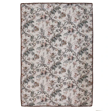 JΚ Home Décor - Τραπεζομάντηλο Λουλουδάτο Βαμβακερό Καφέ 150x210cm