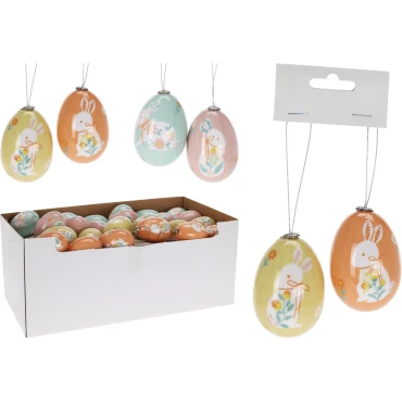 JK Home Décor - Αυγό Κρεμαστό 6.5cm 2Σχδ S/2