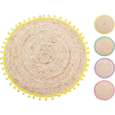 JK Home Décor - Placemat with PomPom 37cm 4 Ass