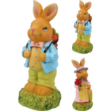 JK Home Décor - Λαγουδάκι Ζευγάρι Πολυρεζίν 6x14.5cm 2Σχδ