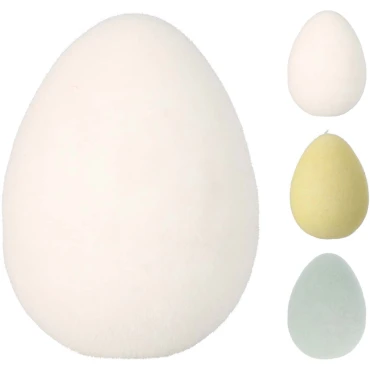 JK Home Décor - Αυγό Flocked από Φελιζόλ 10.5x14.5cm 3Σχδ