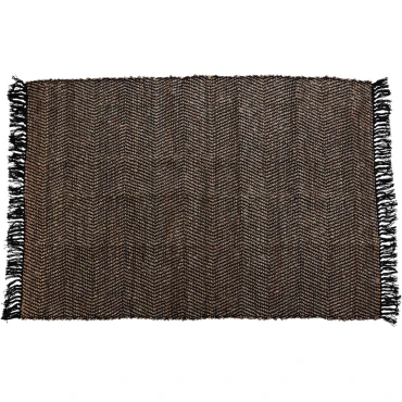 JK Home Décor - Χαλί από Γιούτα & Βαμβάκι σε Μαύρο 120x180cm