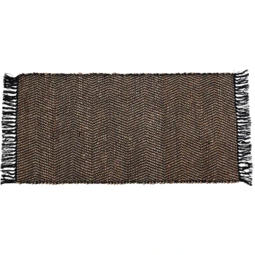 JK Home Décor - Χαλί από Γιούτα & Βαμβάκι σε Μαύρο 70x140cm